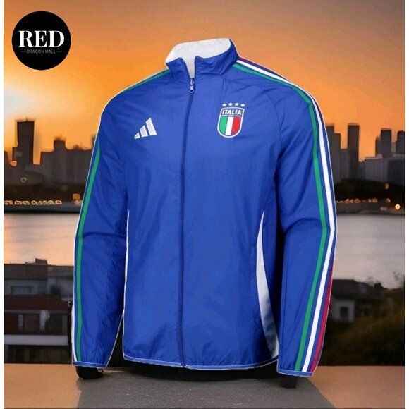 Adidas Italy National Team Anthem AEROREADY Reversible Full-Zip Jacket Size L - Picture 2 of 6